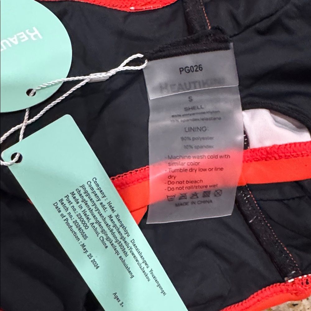 Beautikini Period Swimwear Two Piece Bikini Swimsuit Tangerine Orange S NWT - Picture 6 of 11